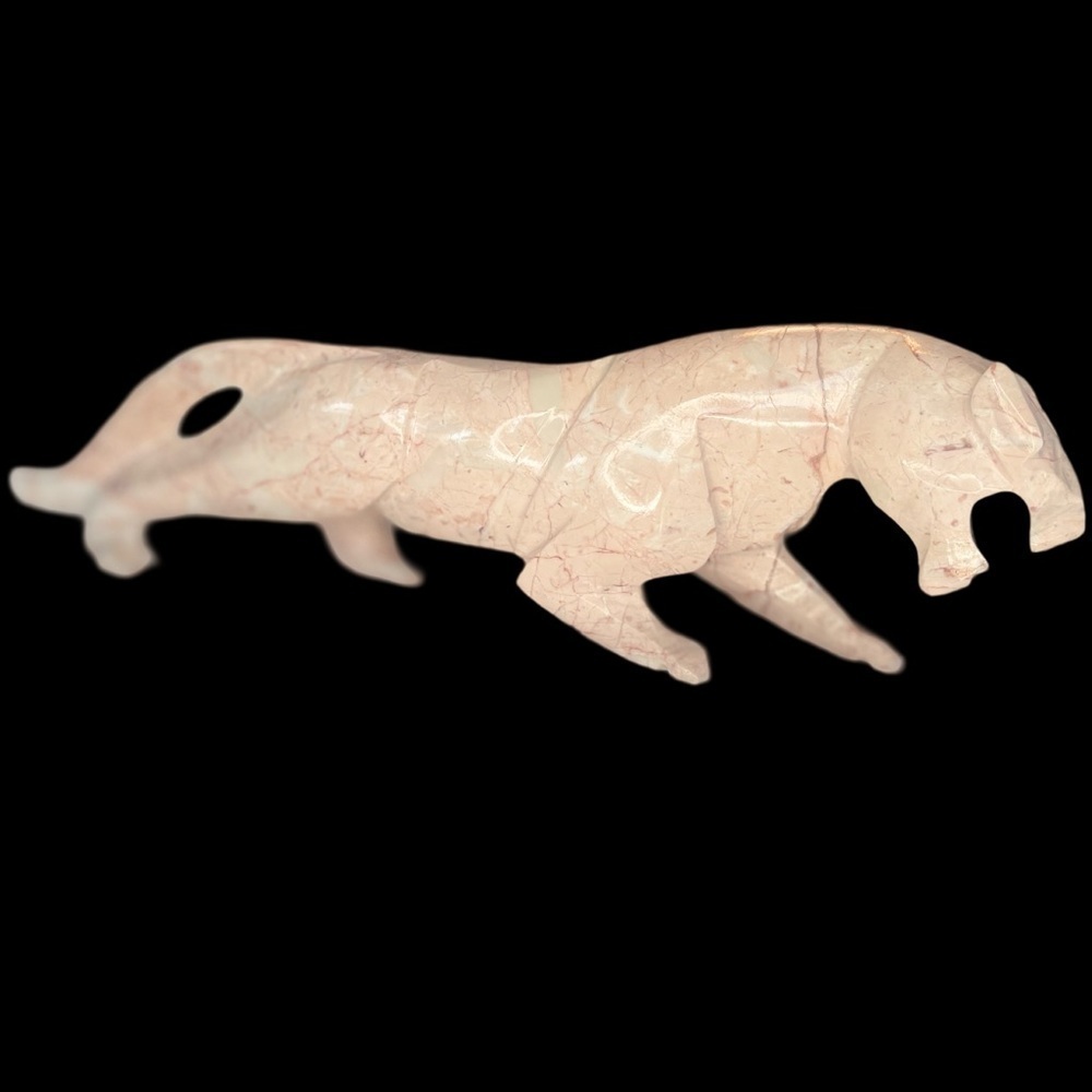 Vintage 1920’s Carved Marble Panther - Neutral Color